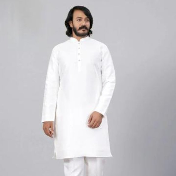 White Kurta Pyjama Set - Picture 1 of 1